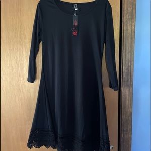 Black long sleeve dress size L new with tags